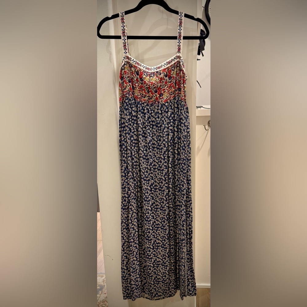 NATURAL LIFE Blue Smocked A-Line Maxi Skirt